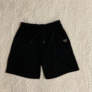 Prada Men's Black Athletic Drawstring Lounge Shorts